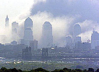 911 - The New York Skyline on 12 September 2001, looking eastward from East Orange, NJ