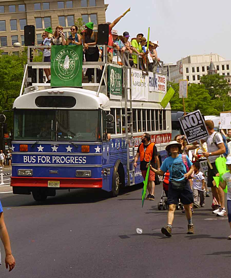 The Sierra Club Bus at Climate March 2017