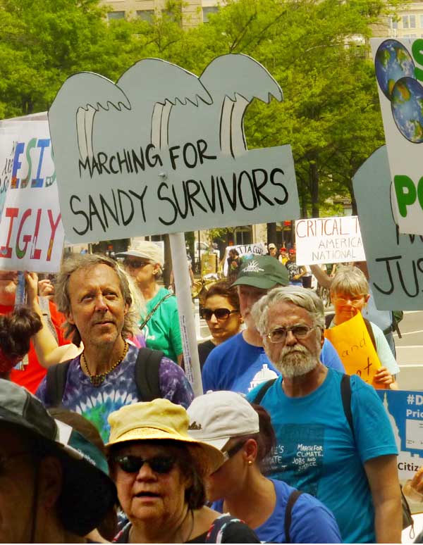 After 7 groups of advocates and issues, the Washington Climate March 2017 ends with climate groups themselves, like this one marching for Sandy survivors 2012.