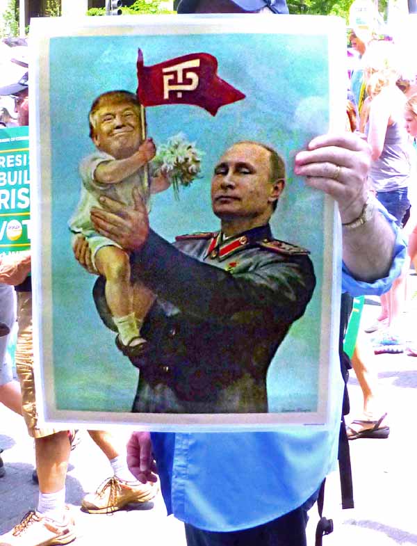 Climate March Poster-Parent Putin Presents Baby Trump
