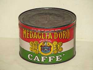 Medaglia D'Oro caffé espresso can for the S. A. Schonbrunn Co. Palisades Park, NJ