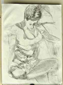 Florence Nelson -Drawings - LadyFromAbove -18x24-24x18in