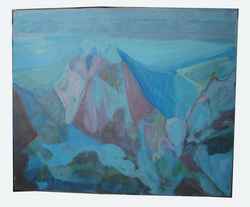 Florence Nelson - Paintings - Blue mountain