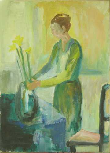 Florence Nelson paintings - Lady In Green
