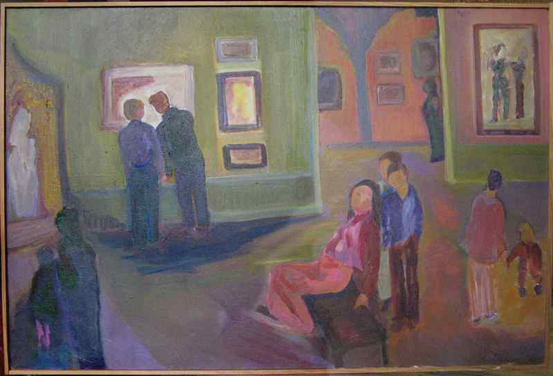 Florence Nelson - Paintings - People In Museum