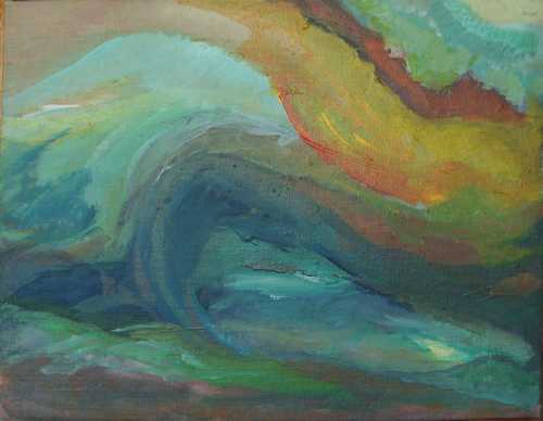 Florence Nelson paintings - The Surfer's Pipe (11x14 in)