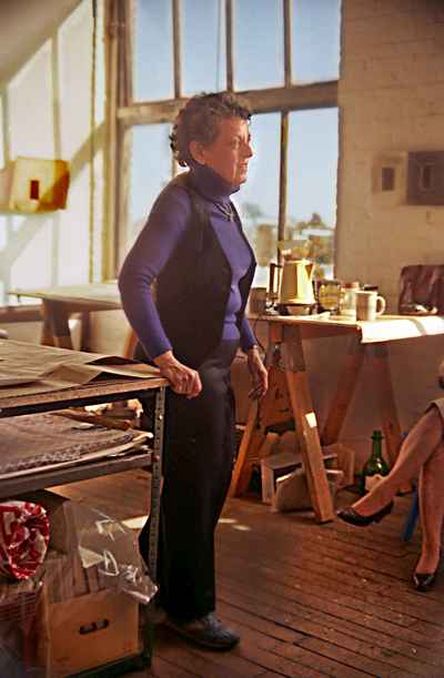 Jacqueline Freedman, painter, in her studio, 1984 