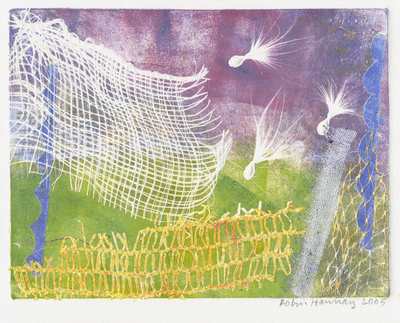 Art by Robin Hannay - Milkweed (monotype) 2005, 6x7"