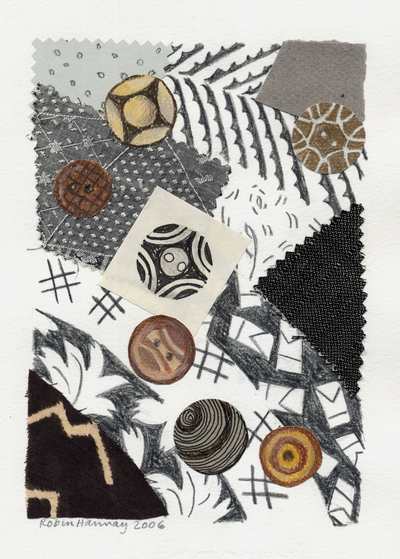 Art by Robin Hannay - Buttons on Patchwork, 2005