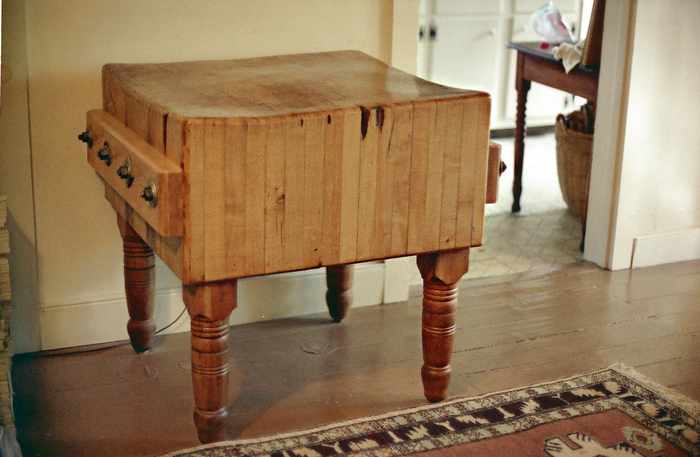 butcher block outside the kitchen