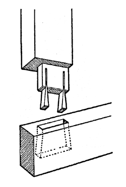 blind foxtailed mortise and tenon joint