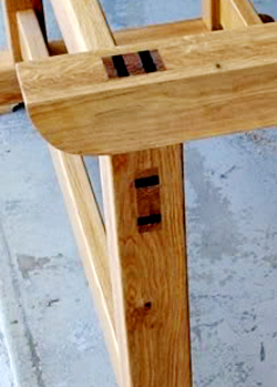 through, foxtailed mortise and tenon joint