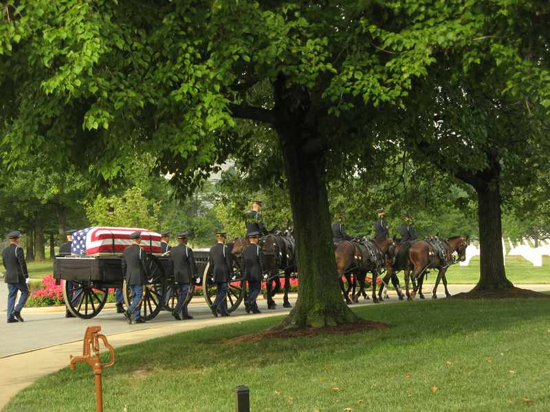 Arlington National Cemetery burial at rank of Lt. Col.