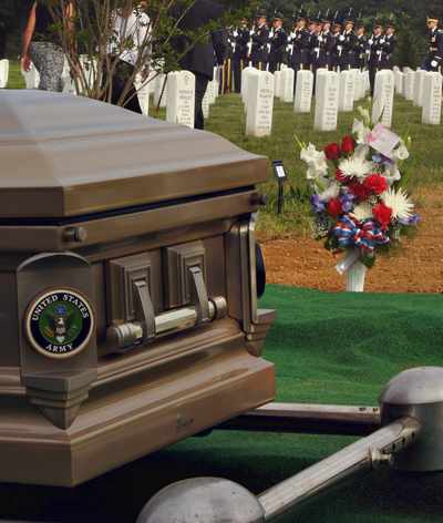 Coffin for Burial at Arlington Cemetary.