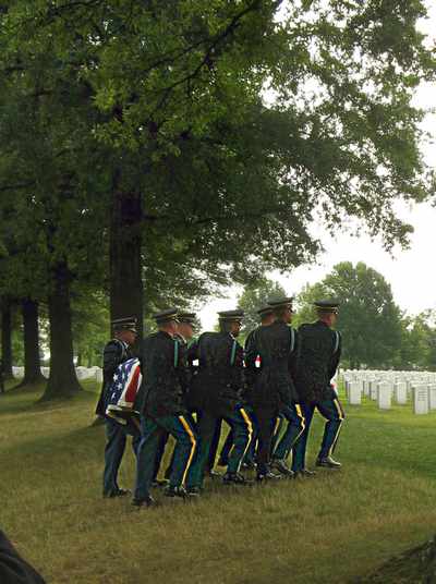 End of the caission journey at Arlington Cemetary.