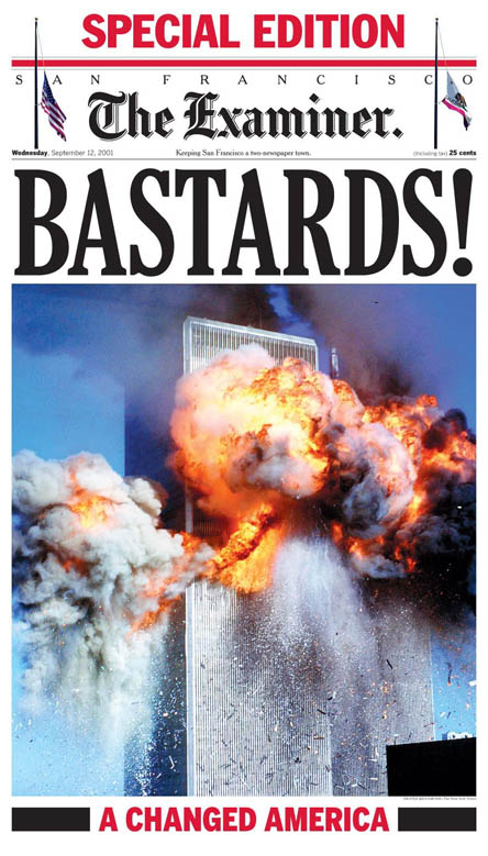 Front page of the San Franscisco Examiner on 911