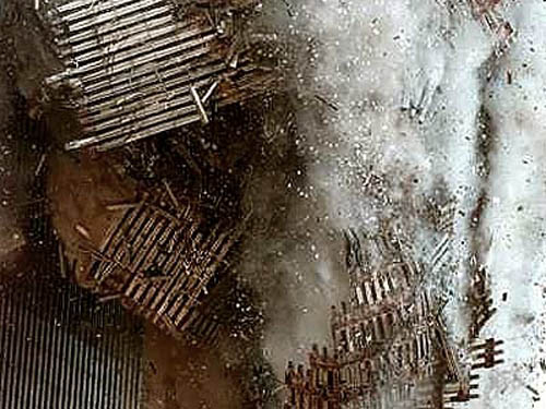 911 Collapse of South Tower as Outer Columns BreakApart