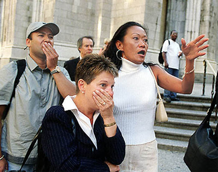 People Aghast at StPatricks Cathlook stare down 5th Ave