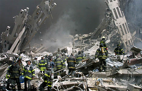 911 - NY Fire Dept firemen at The Pile.