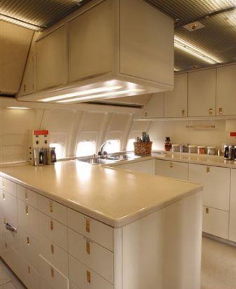 Galley area, private 707 Boeing jet