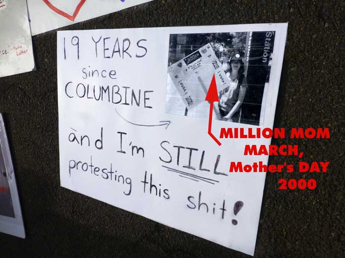 Gun March sign - 19 Years after Columbine
