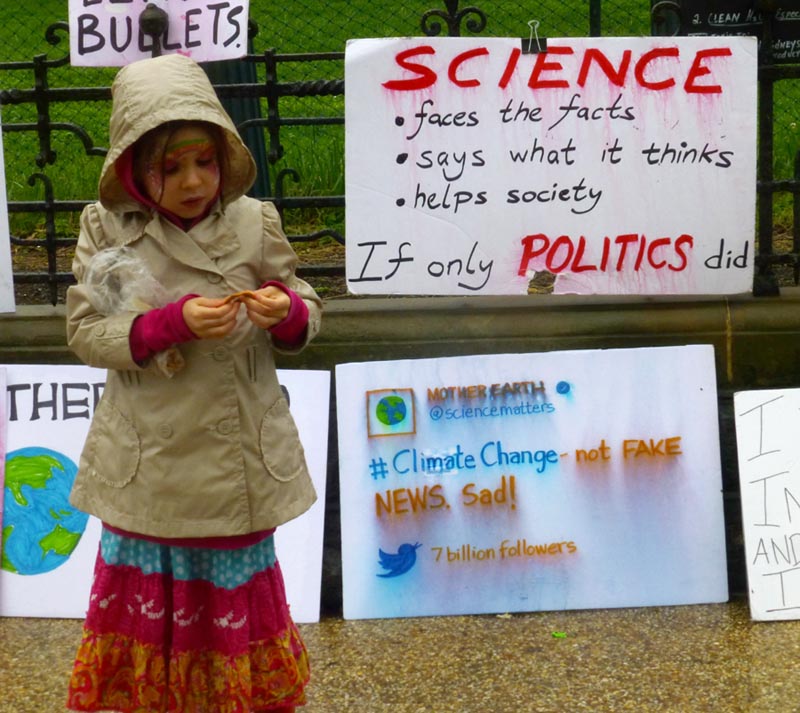 22 April 2017 March for Science: Science faces the facts and politicians cannot.