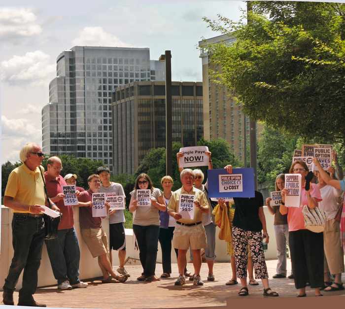 MoveOn Arlington VA demonstration at Senator Webb's office