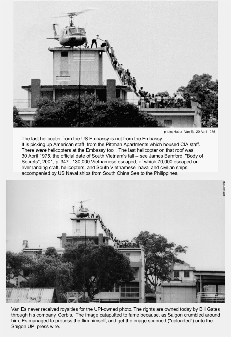 Helicopter takes out CIA staff from Pittman Apartments 29April 1975
