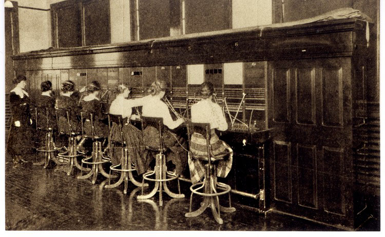 Telephone Switchboard Operators, Feb 1919, New York